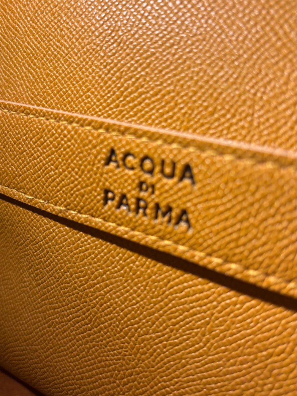 Acqua Di Parma Yellow Leather Toiletry Clutch / Makeup / Cosmetics Bag